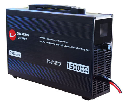 100V 1500W নিয়মিত ভোল্টেজ বর্তমান ব্যাটারি চার্জার C10325 4S থেকে 24S LiPo, NMC, LiFe, LiTo, Pb, 25A