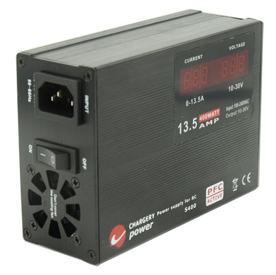 30V 400W পোর্টেবল ই বাইক SMPS ব্যাটারি চার্জার 55mm 13A 30V