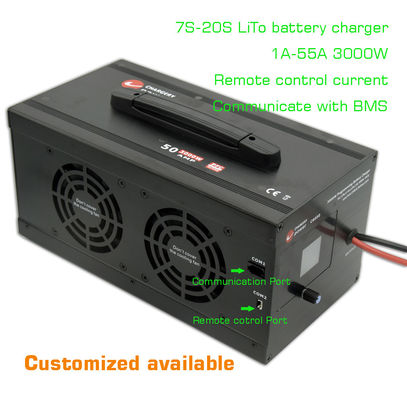 54V 3000W লিথিয়াম এলটিও লিটো এসি থেকে ডিসি ব্যাটারি চার্জার 7S-20S 1A-55A